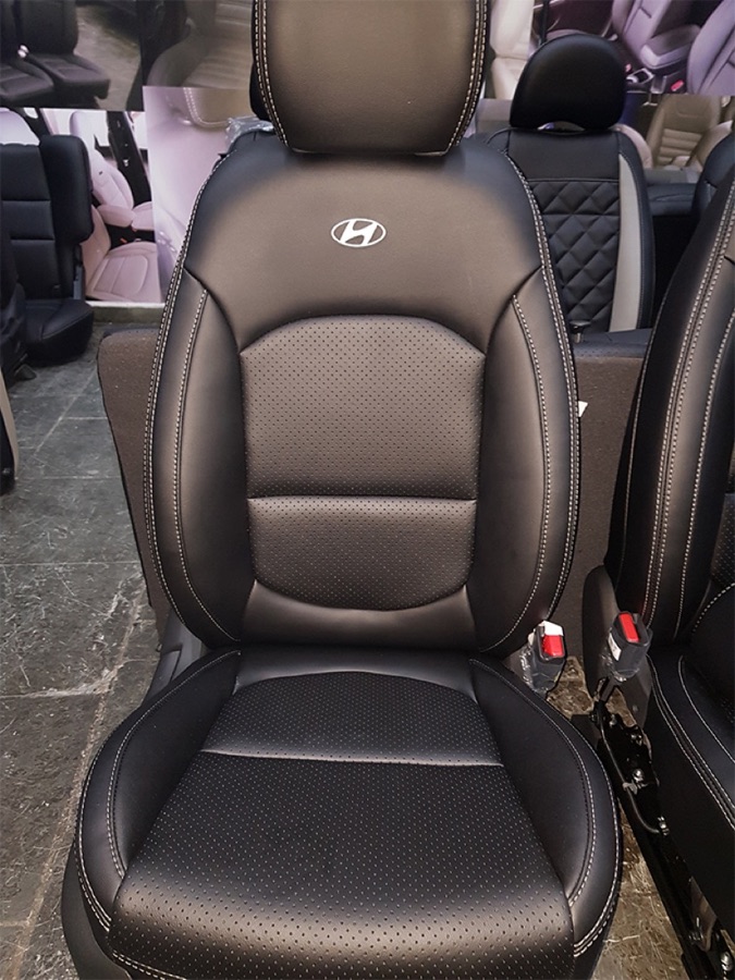 Hyundai — perfurado com pesponto duplo